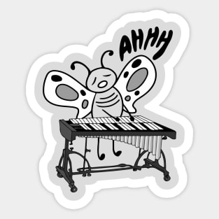 Little Butterfly Vibraphone Player In Love with Music of Vibraphone Mallets Sticker